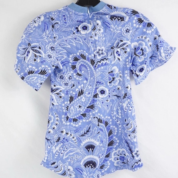 NWT [Etro] Milano Floral & Paisley Print Zip-Up Woven Shirt Dress Girls Size 6 - Picture 3 of 15